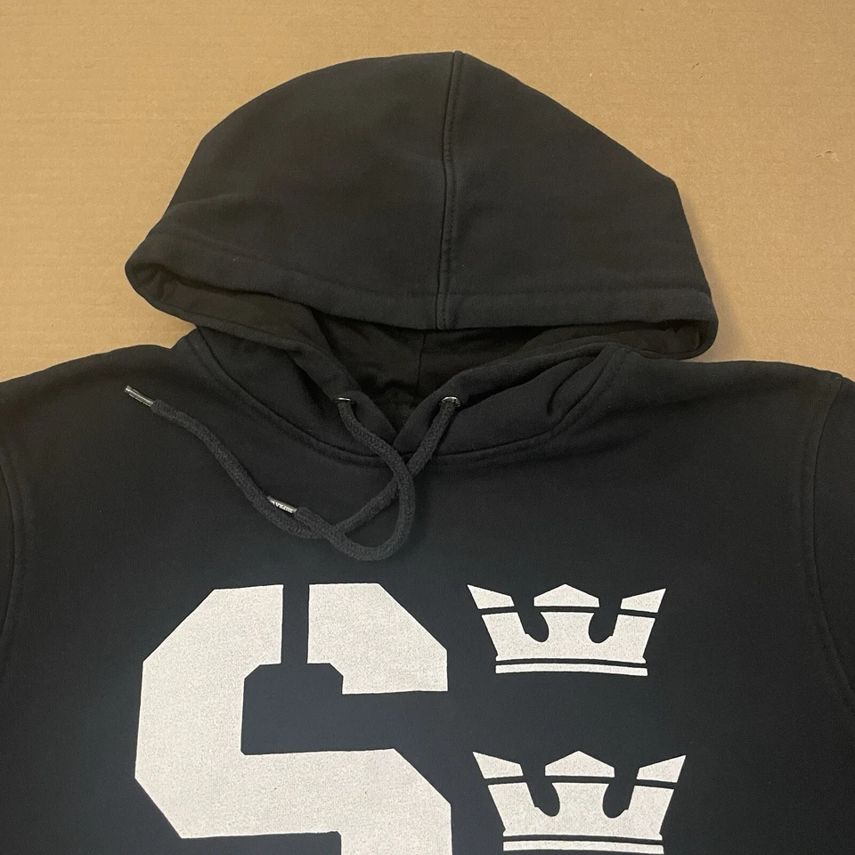 Moletom com capuz vintage Supra adulto médio preto pulôver logotipo skate Y2K masculino - Imagem 3 de 4