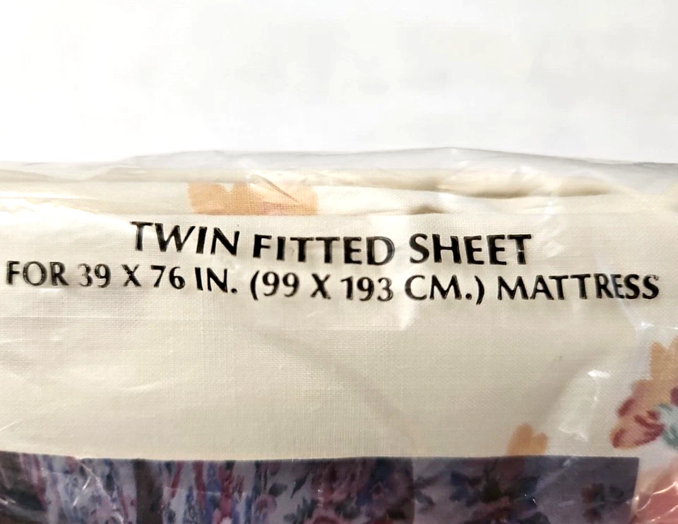 Vintage Springmaid Twin Flat & Fitted Sheet Set Floral Percale Bridal Bouquet II - Image 4 of 4