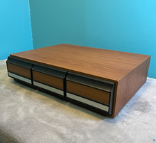 Vintage 36 Cassette Tape Storage Holder Organizer 3 Drawer Faux Wood Grain 80s