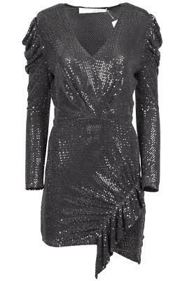 IRO SILBER STRICK MINIKLEID FR 36 UK 8