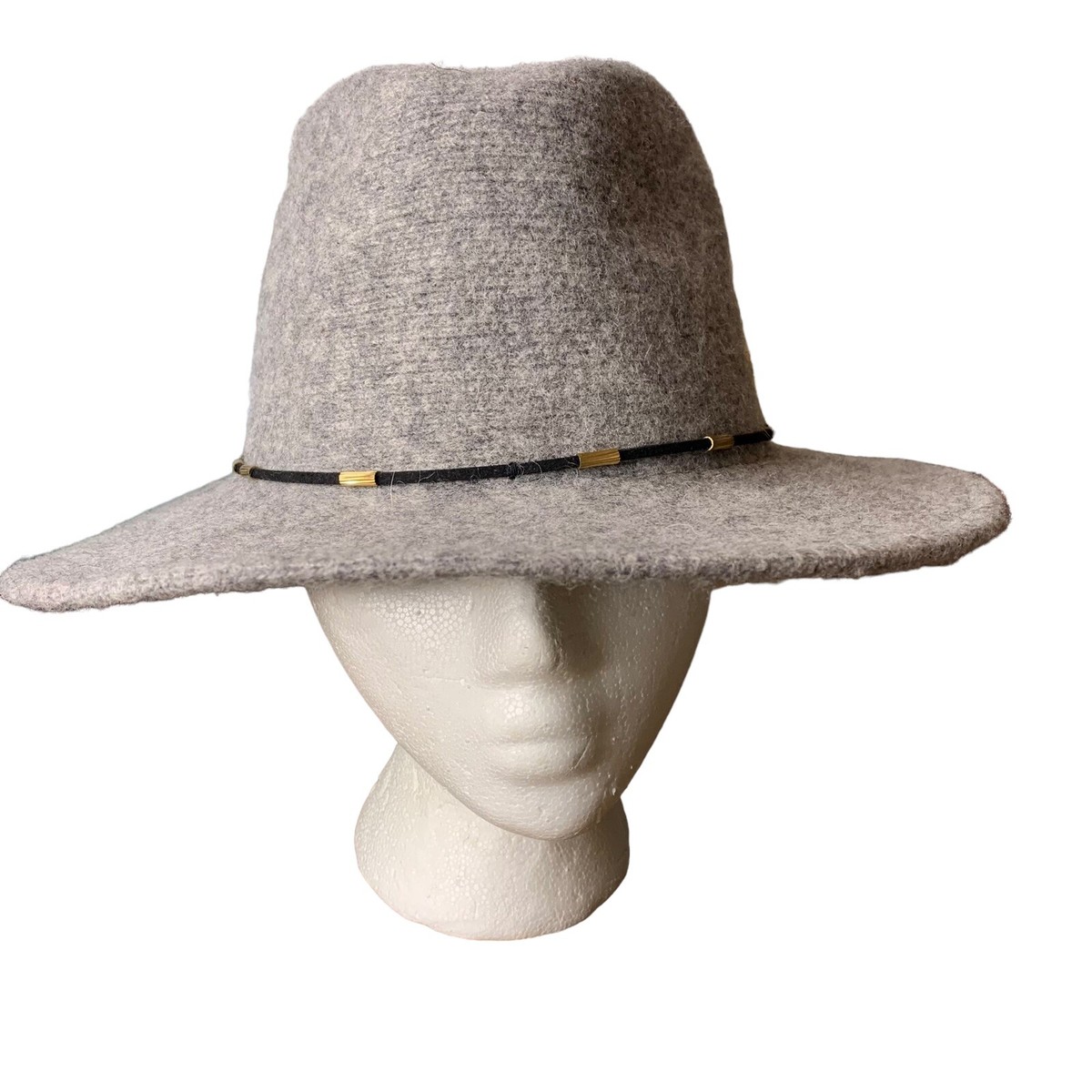Something Special Hat Womens Gray 100% Wool Black Hat Band 