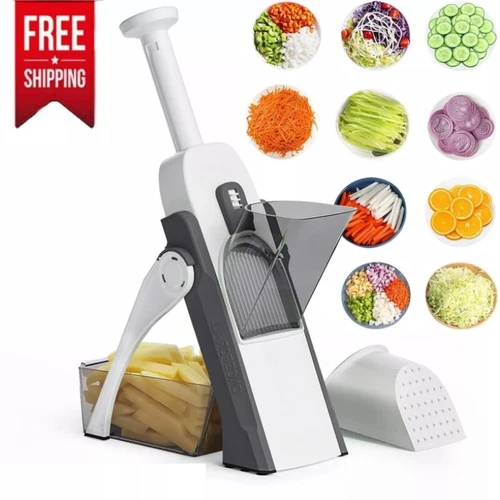 5 in 1 Vegetable Chopper Safe Mandoline Slicer Food Potato Cutter Adjustable