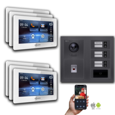 Goliath 2-Draht BUS Video Türsprechanlage: 6 Familienhaus, Fingerprint, RFID, An