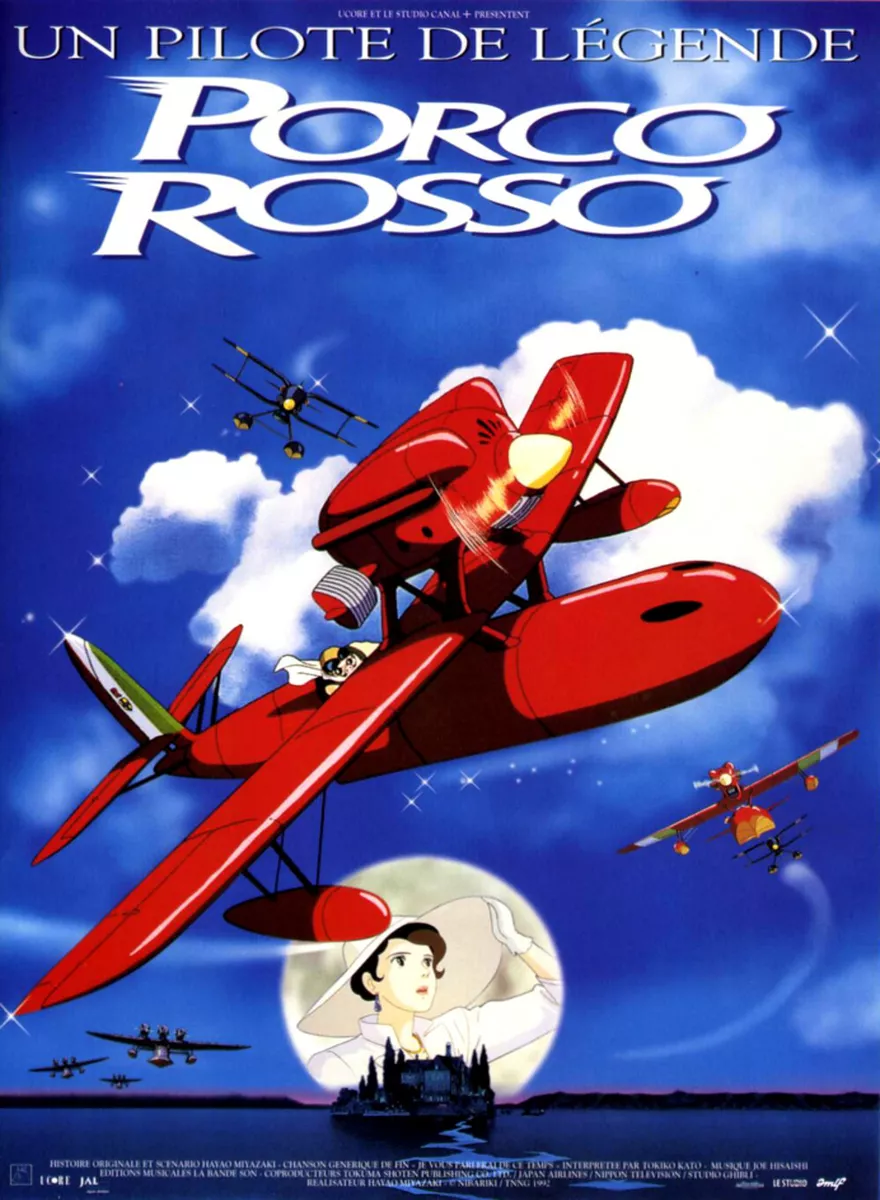 PORCO ROSSO Affiche Cinéma Originale 80x60 ROULEE Miyazaki 1992