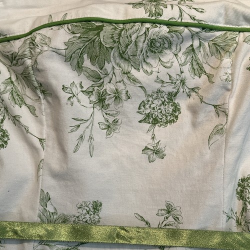 Teeze Me Strapless Dress Size 9 Ivory Green Floral Tie Waist Toille Dress - Picture 6 of 12