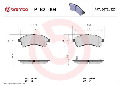 Brembo P 82 004 brake pad set, disc brake for Tata