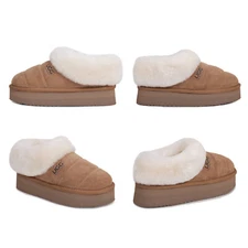 UGG Premium Platform Slip On Slippers Women Australian Sheepskin Wool Ankle Boot