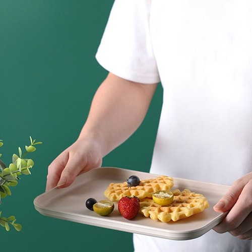 Large Capacity Wheat Straw Storage Tray Plastic Fruit Salad Tray Hotel - Picture 6 of 22