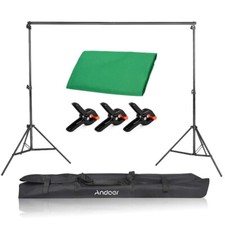 10ft Photo Screen Chromakey Green Muslin Backdrop Kit Support Stand System M3U2