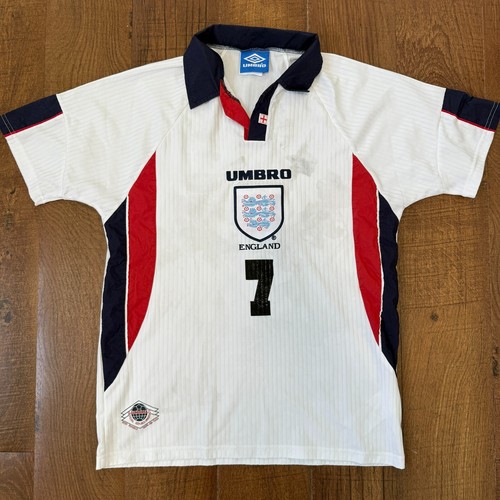 David Beckham England Trikot 1998 Home weiß WM Retro Fußball Trikot