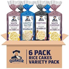 Quaker Large Rice Cakes 3 Flavor Topper Variety Pack Pack of 6
