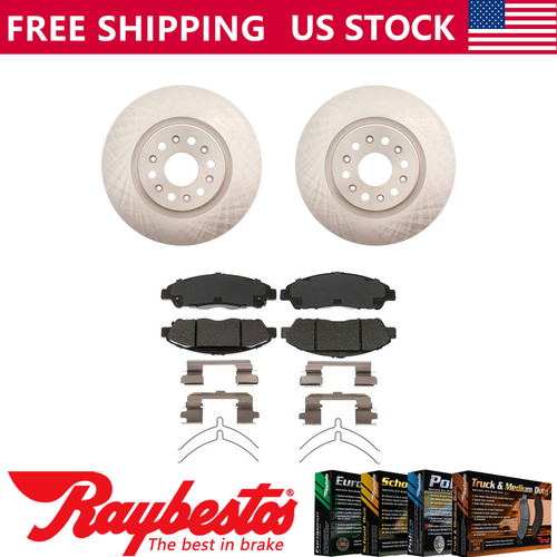 Front Brake Rotors + Ceramic Brake Pads & Hardware For 20172019