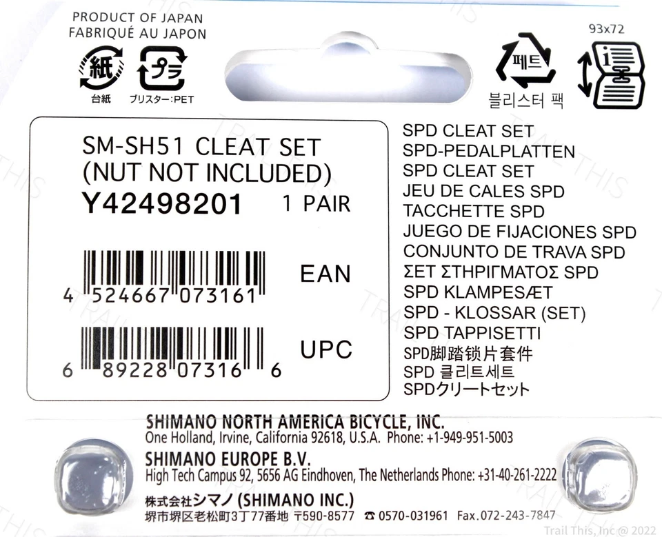 Shimano SM-SH51 SPD Cleats Set fits PD-M536 M520 M515 M505 M424 Bike Pedals - Image 4 of 4