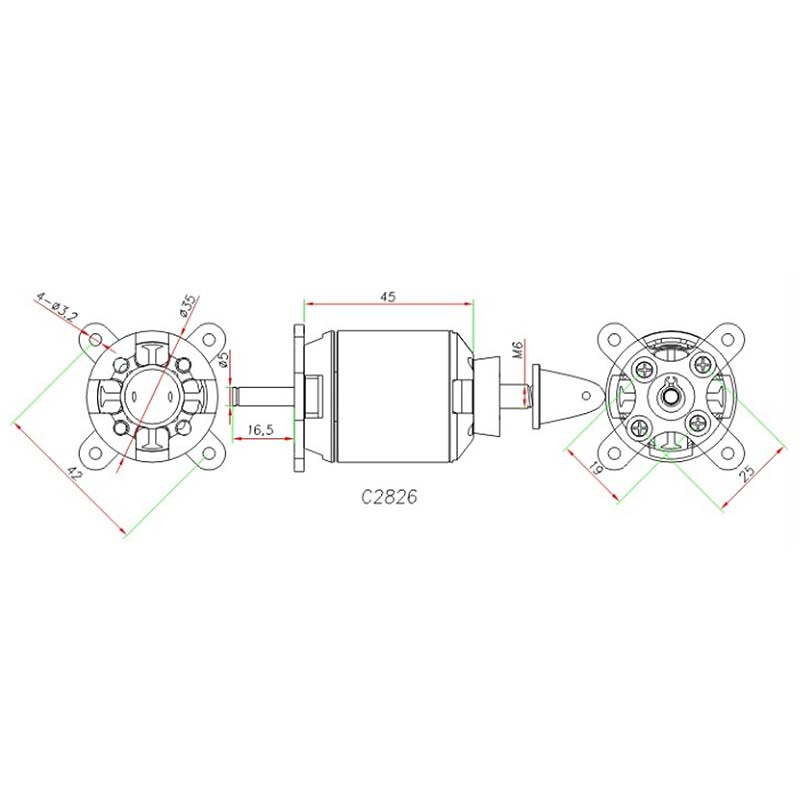 Brushless Motor D3548 790KV Outrunner Motor For Mini Multicopters Rc Plane Helicopter Fixed Wing Aircraft