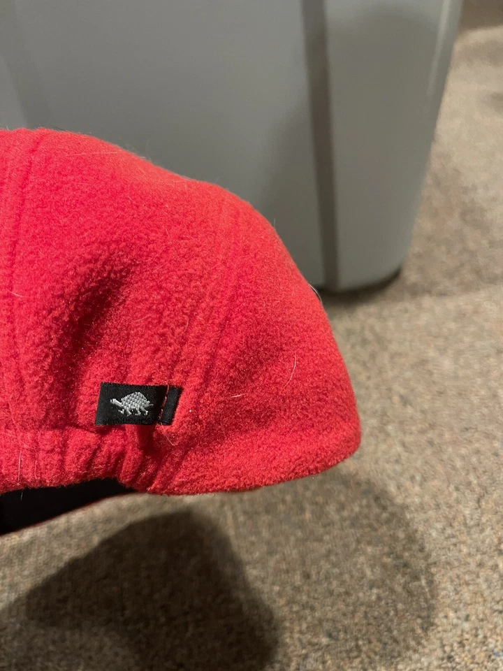 Sombrero de béisbol de colección rojo de piel de tortuga trampero polar orejeras talla pequeña mediana EE. UU. Foto 2 de 3
