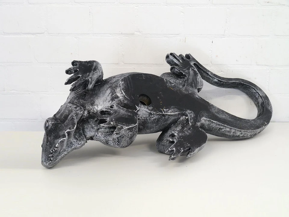 Leguan Echse Dekofigur Kunstharz silberfarben in- und outdoor L: 100 cm -11581- - Bild 4 von 4