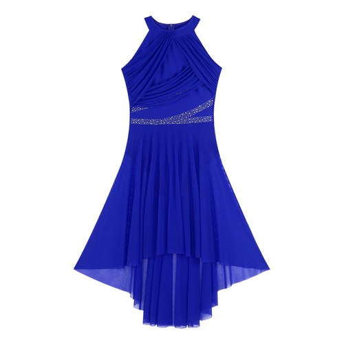 Women Dancewear Ruched Dress Chiffon Leotard Sleeveless Costume Jazz Modern - Picture 23 of 64