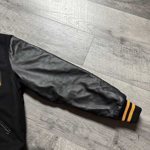 VNTG 90’s Holloway Black Hills Dales Bar Icehouse Varsity Letterman Jacket Small - Picture 4 of 13