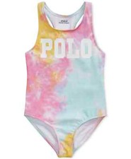 Polo Ralph Lauren L83832 Little Girls Pink Tie-Dye One-Piece Swimsuit Size 8