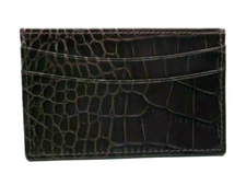Card Case Slim Design Business Credit  Leather Dark Purple Crocodile List$60