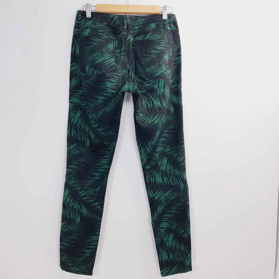 Country Road Long Pants Womens Size 8 Green Palm Leaf Leaves Plant Jeans Trouser - image 2 of 4