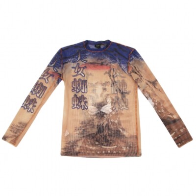 Jean-Paul GAULTIER HOMME Printed Mesh Long Sleeve T Shirt Jean-Paul GAULTIER HOMME Printed Mesh Long Sleeve T Shirt