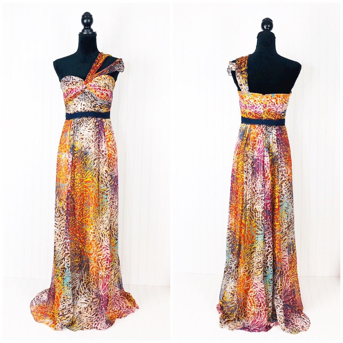 BCBGMaxazria Inga Maxi Dress Women's Size 6 Silk