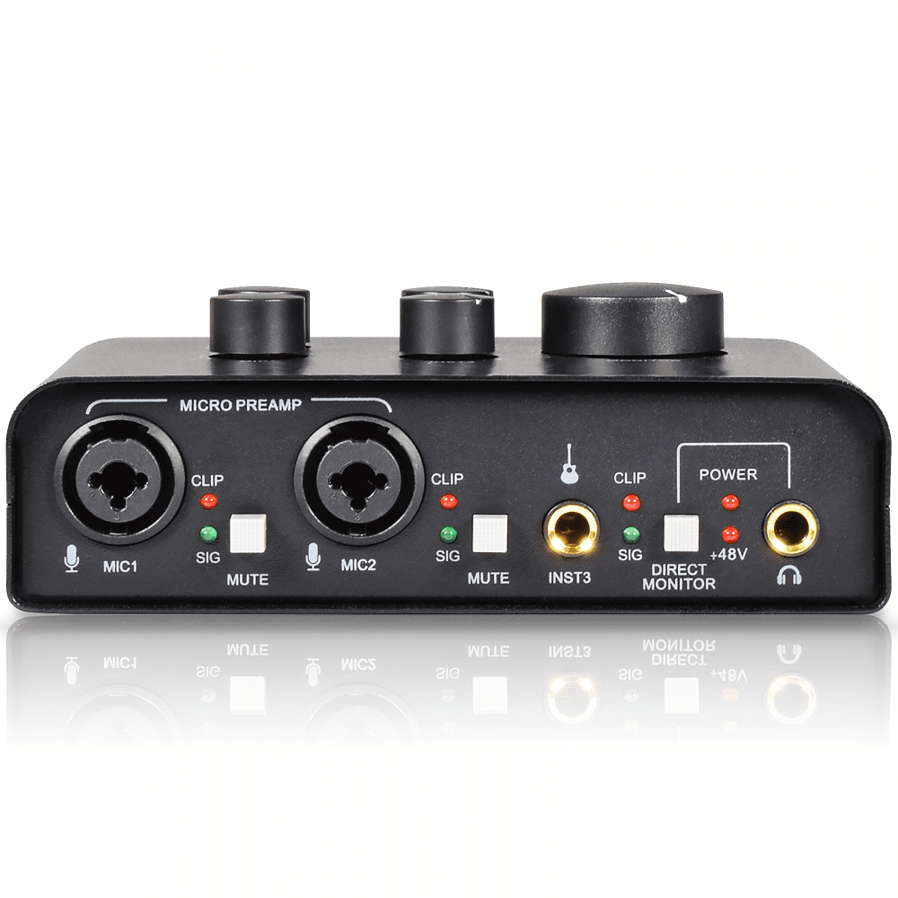 Citronic USB Audio Interface 2 Microphone 1 Instrument Monitor Record Audiobox