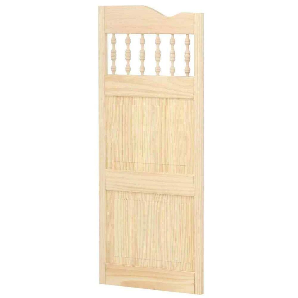 Puerta de salón de madera 36 pulgadas X 42 in. Puerta de café oscilante con tapa de husillo Royal Orleans Foto 4 de 4