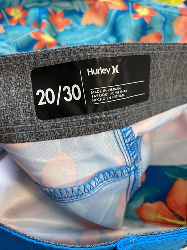 Boys Hurley Neptune Young Men Sz 20/30 Blue Hawaiian Board Shorts 32” Waist - Picture 12 of 12