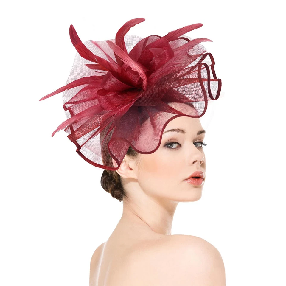 Sombrero Fascinador Mujer De Colección Años 20 50 Diadema para Kentucky Tea Party Derby Sombrero Foto 3 de 4