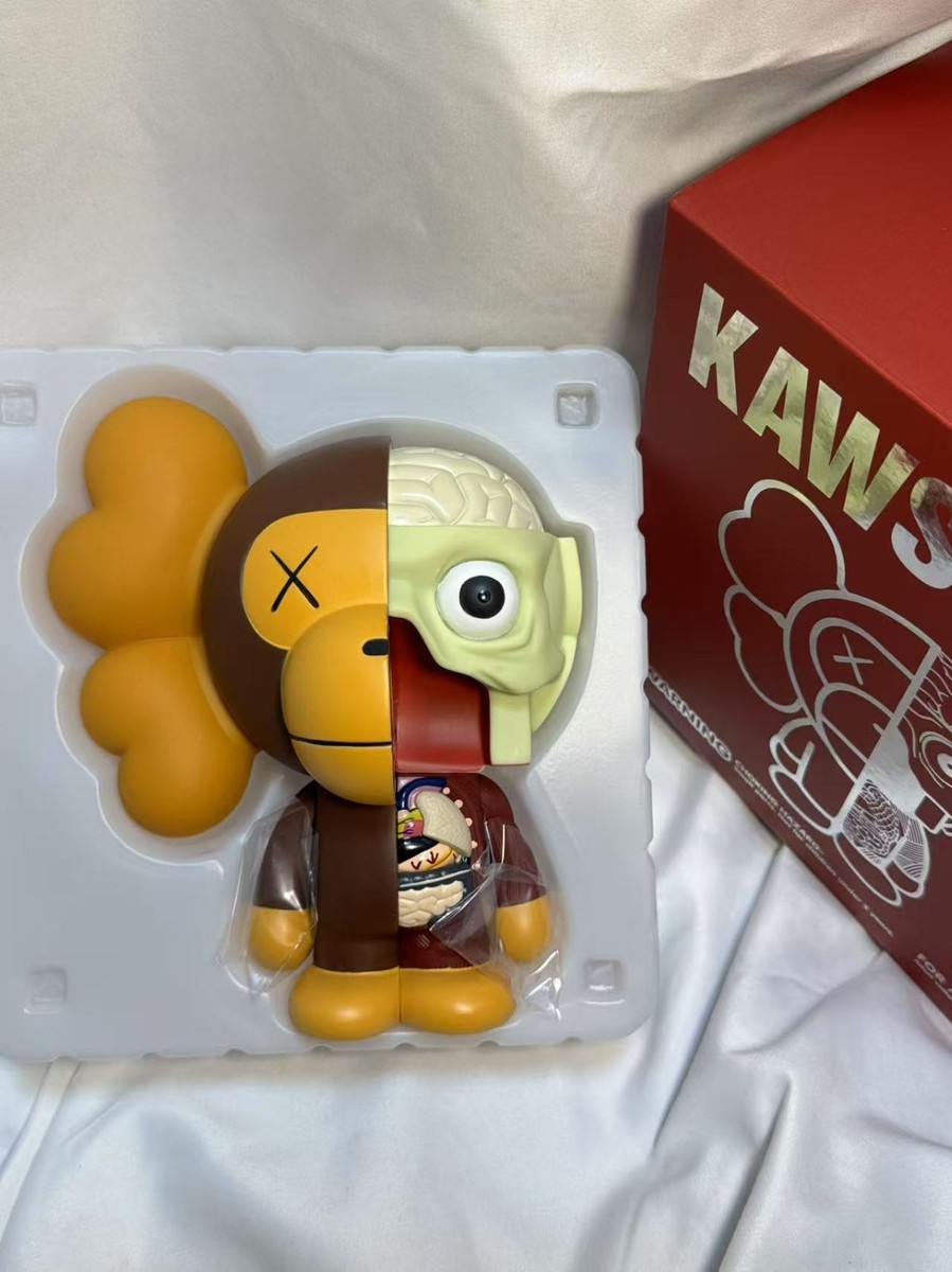 A BATHING APE Original Fake KAWS MILO RED BAPE Figure Brown