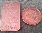 morgan copper round plus 1 oz walking liberty copper bar