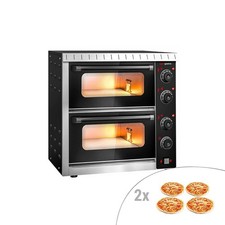 GGM Gastro Elektro Mini Pizzaofen 4+4x20cm Manuell mit Innenbeleuchtung