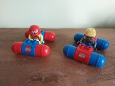 Duplo Racing Cars With Drivers Vintage