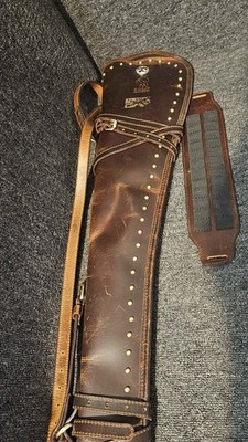 Handmade ZOLO 33 inch Full Grain Leather Rifle Scabbard for Horseback ATV Motorc