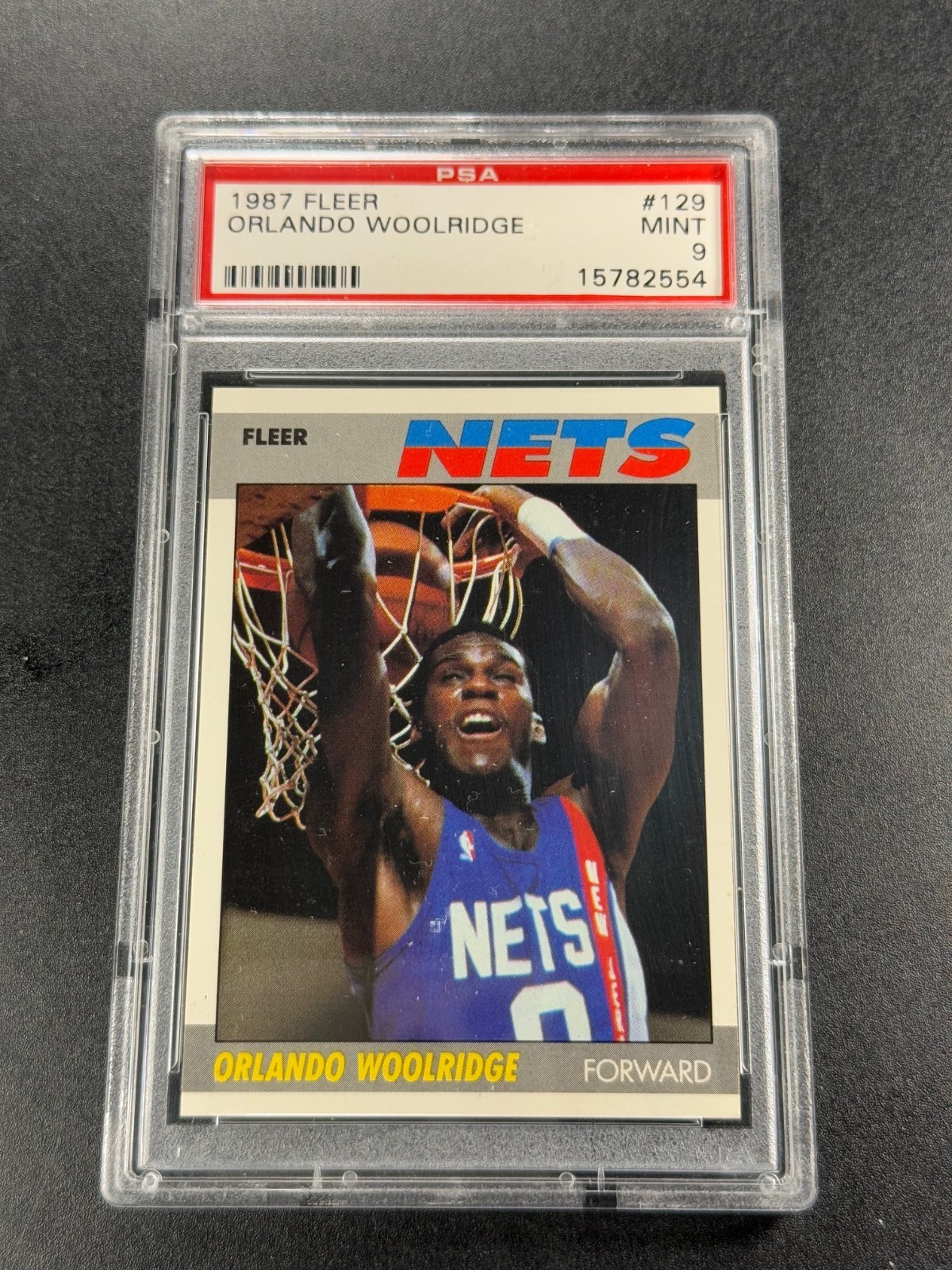 ORLANDO WOOLRIDGE 1987 87-88 FLEER 129 CARD MINT PSA 9 NBA NETS (SET BREAK)