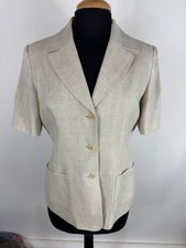 Talbots Irish Linen Woman  s Size 8 Short Sleeve 3 Button Jacket H- 452