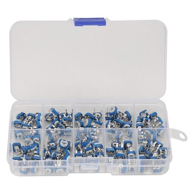 100x 10 Values Blue White Variable Resistor Trimmer Pot Electronic Component SET
