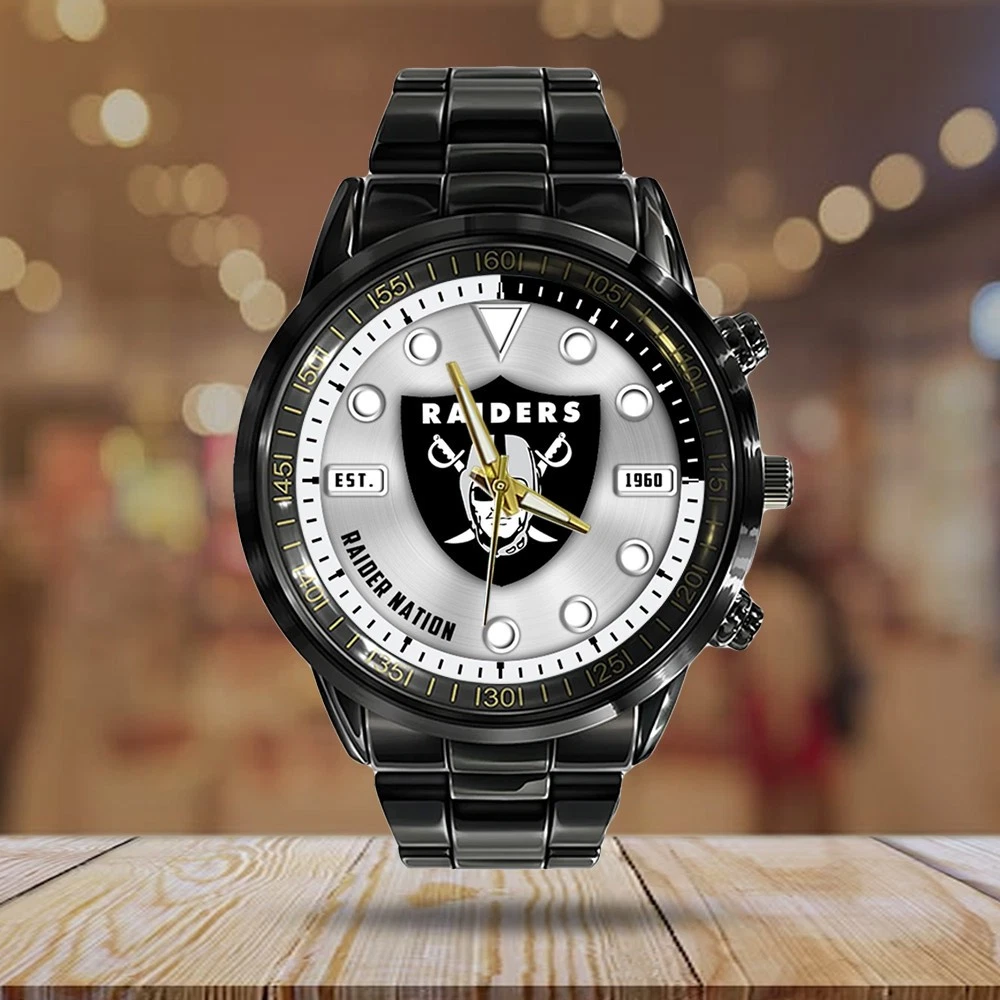 Raiders Black Stainless Steel Watch