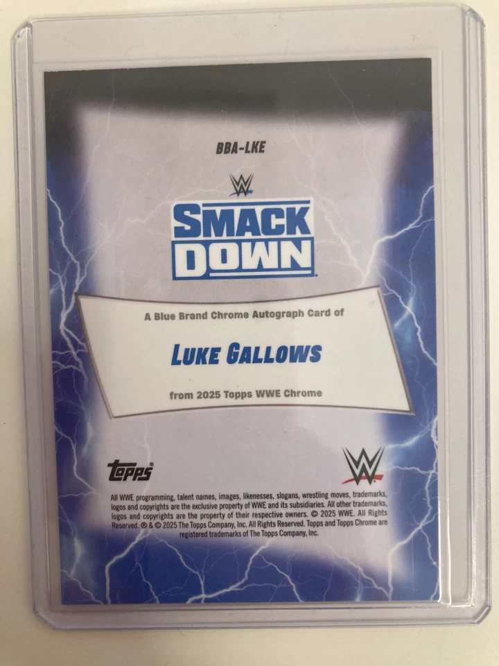 TOPPS WWE CHROME 2025 LUKE GALLOWS SMACKDOWN PARALLEL 18/25. - Image 2 of 2
