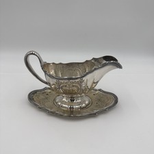 Reed & Barton Silverplate Gravy Boat W Plate circa 1929 Model 10034 Reed & Barton Silverplate Gravy Boat W Plate circa 1929 Model 10034 - Image 1