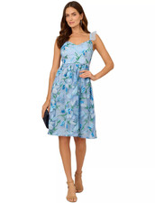 Adrianna Papell Women's Flutter-Sleeve Embroidered Dressi Size 8, MSRP: 179$
