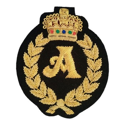 Gold bestickt Edelmetall Draht Alphabet Wappen Blazer Abzeichen Handarbeit Jacke Patch