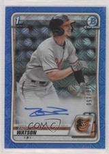 2020 Bowman Chrome Prospect HTA Choice Blue Mojo Refractor Zach Watson Auto 0b3