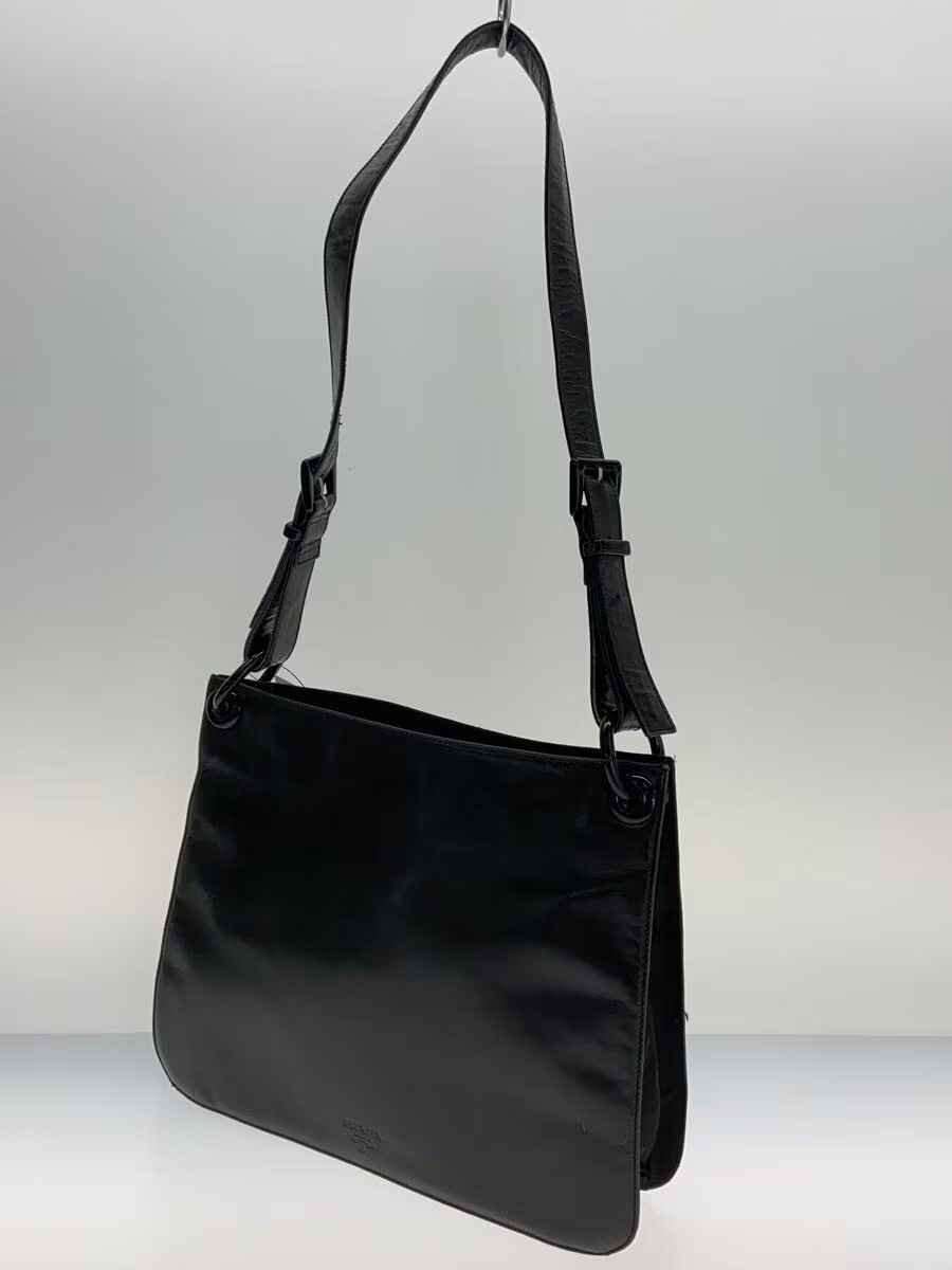 PRADA Shoulder Bag Leather Black thumbnail 2