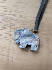 Vtg Agate Stone Buffalo Bison Pendant Animal Jewelry Beautiful Crazy lace 90s 2k