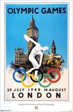 LONDON 1948 Summer Olympic Games Official 22x34 POSTER Premium Reproduction