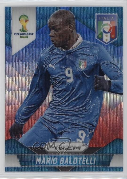 2014 Panini Prizm World Cup Blue & Red Wave Prizm Mario Balotelli #132 0m1