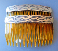 Native American Navajo Sterling Hair Combs MATCHING SET OF TWO 2 